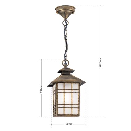 Hanglamp voor buiten KIKO 1xE27/11W/230V IP44 brons/patina