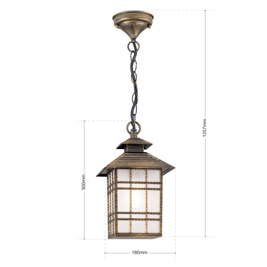 Hanglamp voor buiten KIKO 1xE27/11W/230V IP44 brons/patina