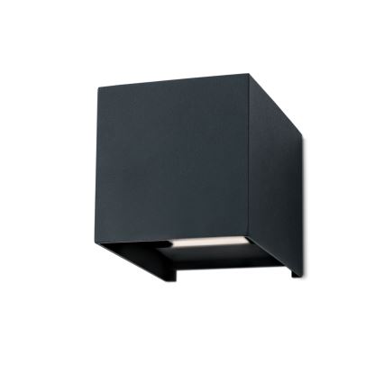 LED Wandlamp voor buiten CUBE 2xLED/3W/230V IP54 antraciet