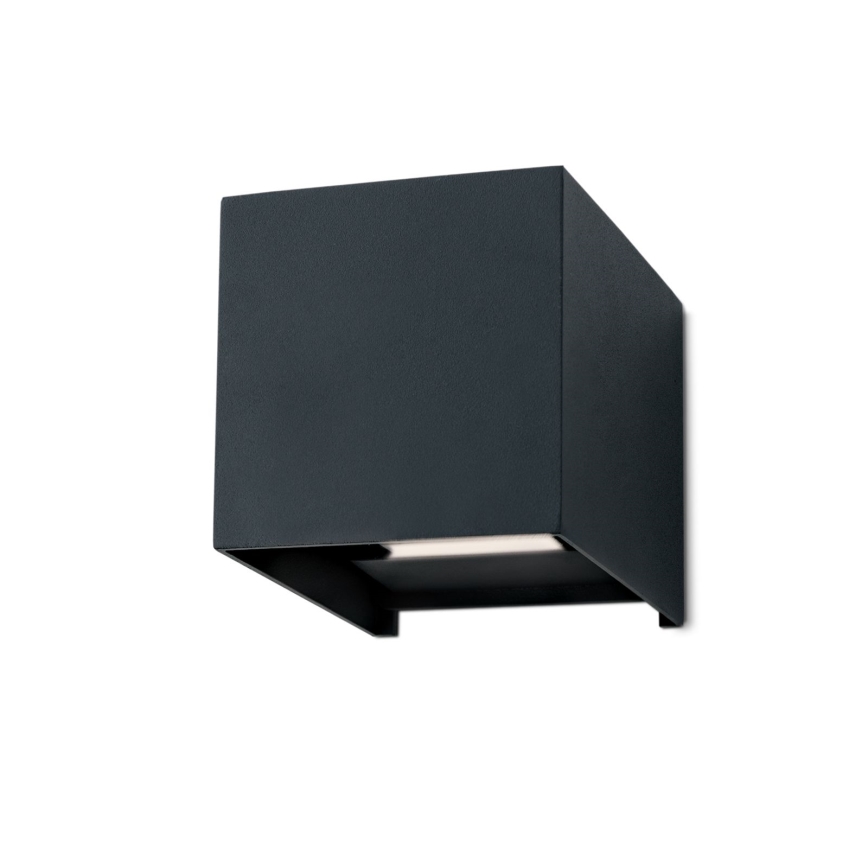 LED Wandlamp voor buiten CUBE 2xLED/3W/230V IP54 antraciet
