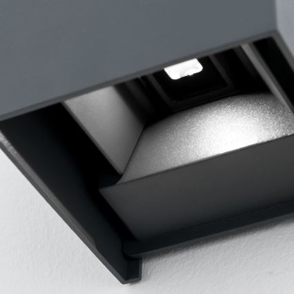 LED Wandlamp voor buiten CUBE 2xLED/3W/230V IP54 antraciet