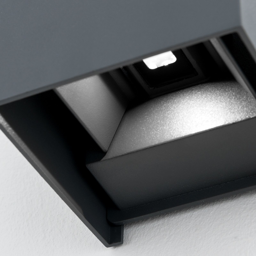 LED Wandlamp voor buiten CUBE 2xLED/3W/230V IP54 antraciet