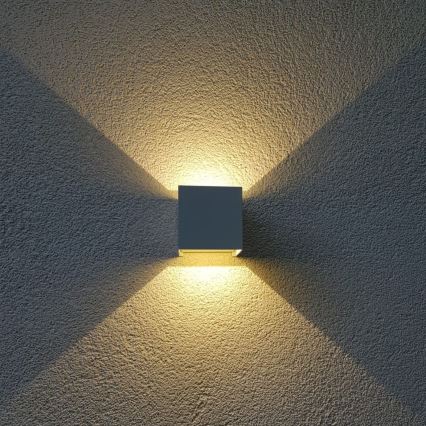 LED Wandlamp voor buiten CUBE 2xLED/3W/230V IP54 wit