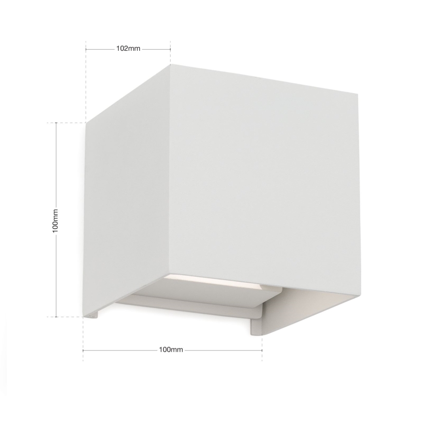 LED Wandlamp voor buiten CUBE 2xLED/3W/230V IP54 wit