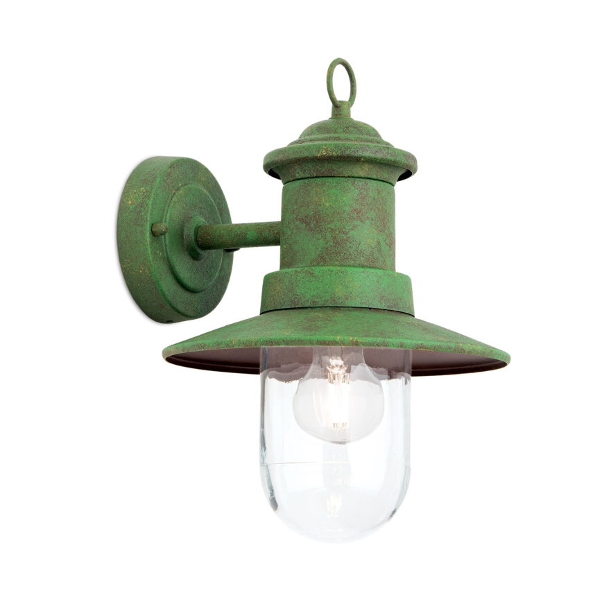 Buiten wandlamp LEONIE 1xE27/60W/230V IP44 groen