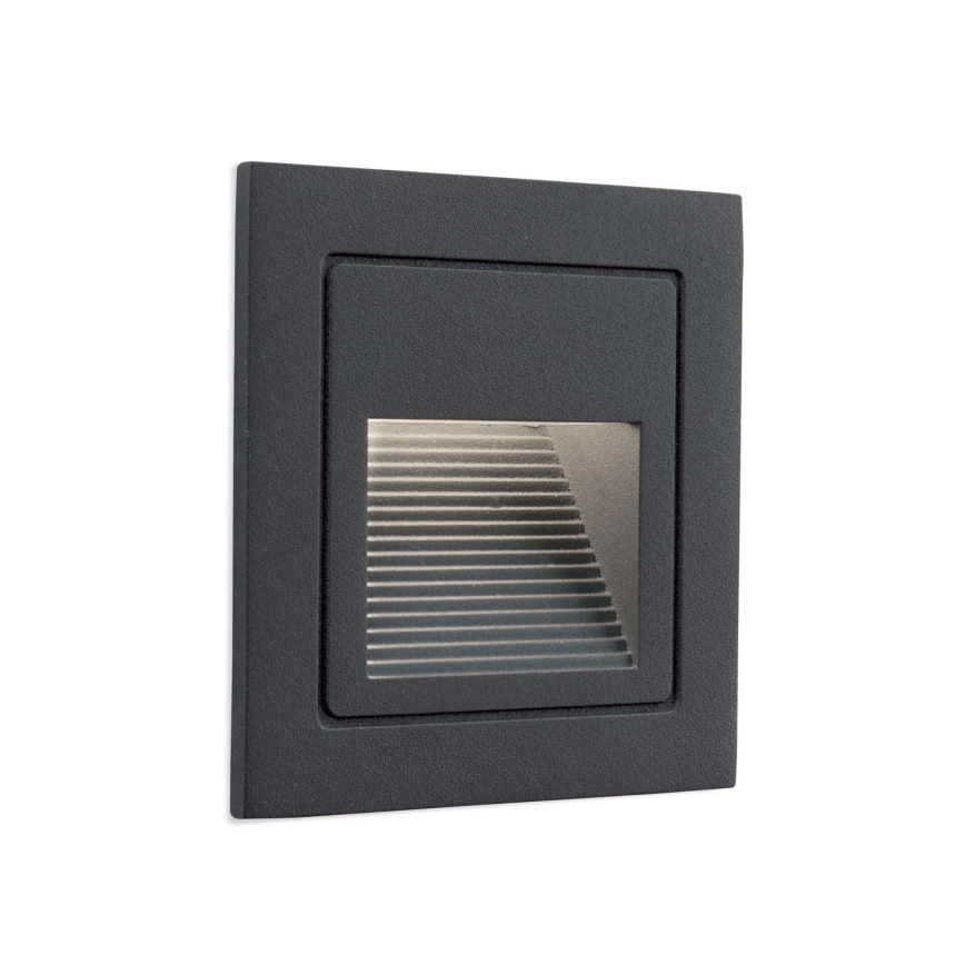 LED Inbouw lamp LORO LED/2W/230V IP65 antraciet