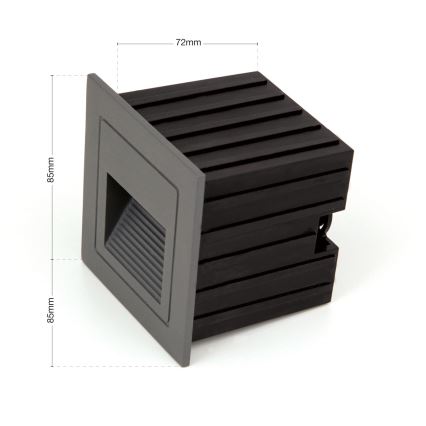 LED Inbouw lamp LORO LED/2W/230V IP65 antraciet