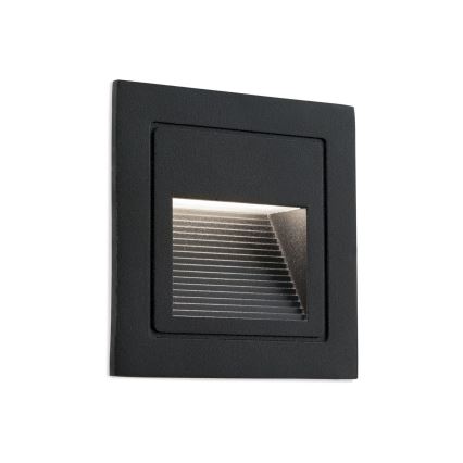 LED Inbouw lamp LORO LED/2W/230V IP65 zwart