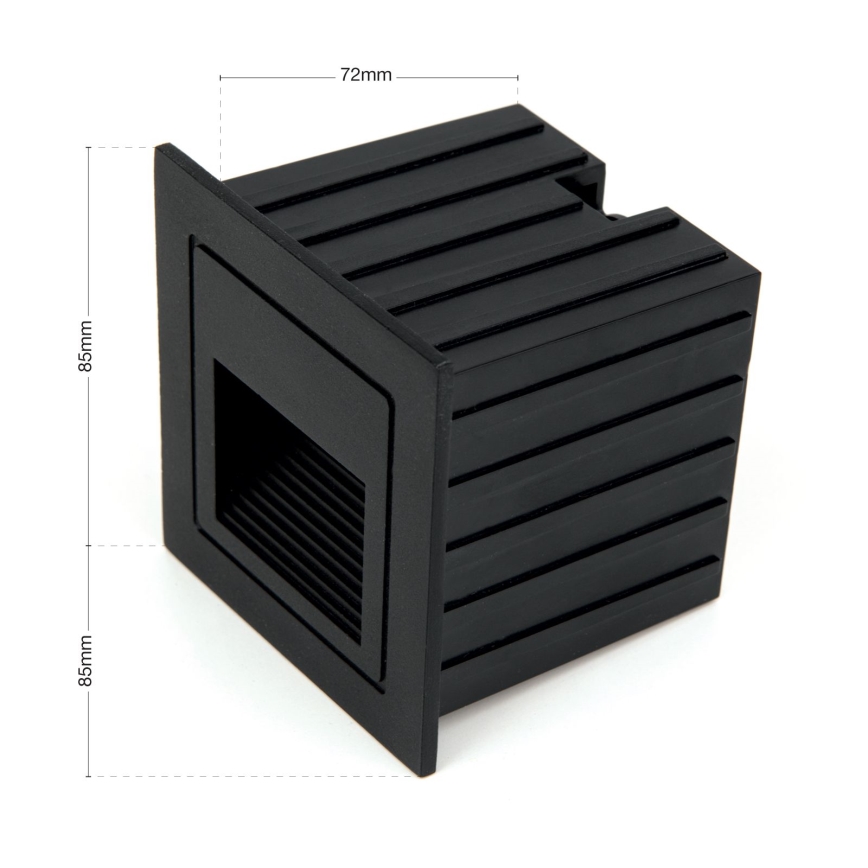 LED Inbouw lamp LORO LED/2W/230V IP65 zwart