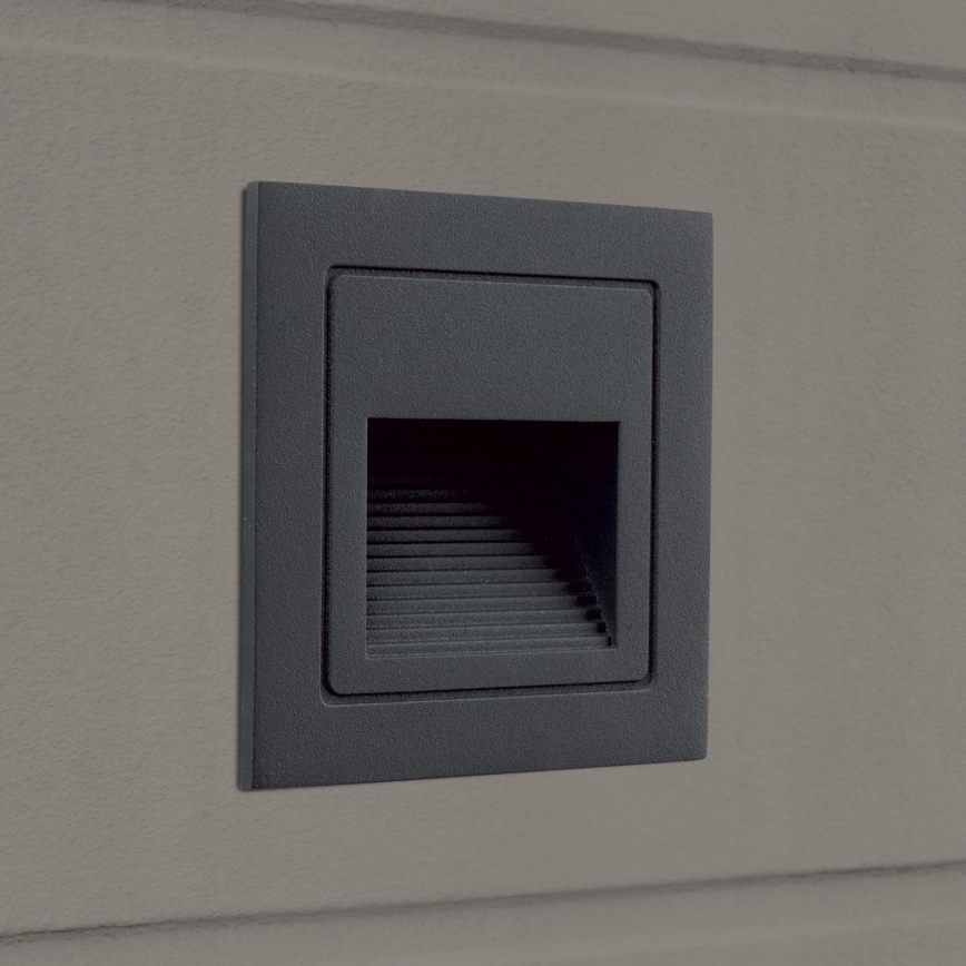 LED Inbouwlamp LORO LED/2W/230V IP65 antraciet