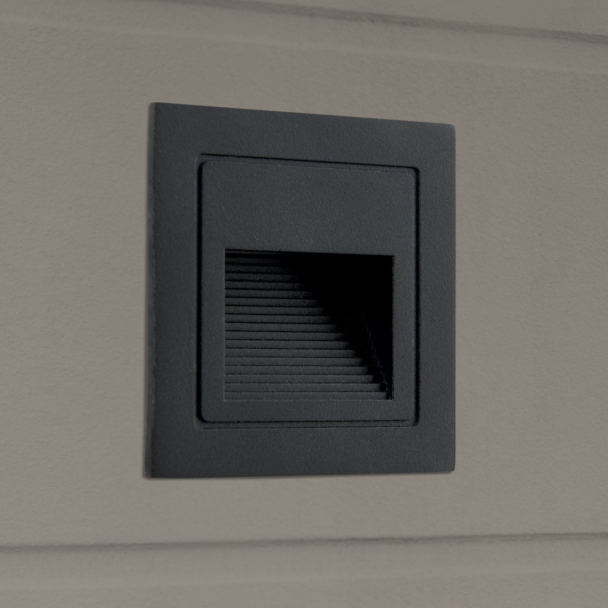 LED Inbouwlamp LORO LED/2W/230V IP65 zwart