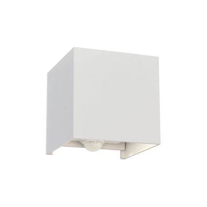 LED Buitenwandlamp met bewegings- en schemersensor CUBE-S LED/13W/230V IP54 wit