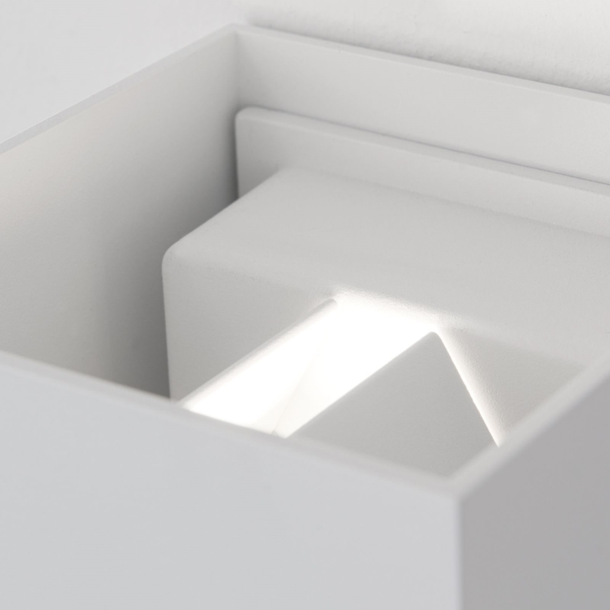 LED Buitenwandlamp met bewegings- en schemersensor CUBE-S LED/13W/230V IP54 wit