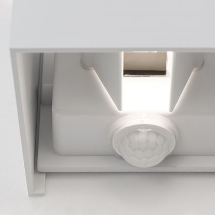 LED Buitenwandlamp met bewegings- en schemersensor CUBE-S LED/13W/230V IP54 wit