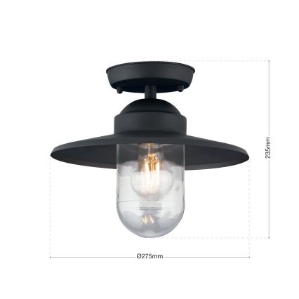 Buiten opbouwlamp EDWARD 1xE27/60W/230V IP44 antraciet