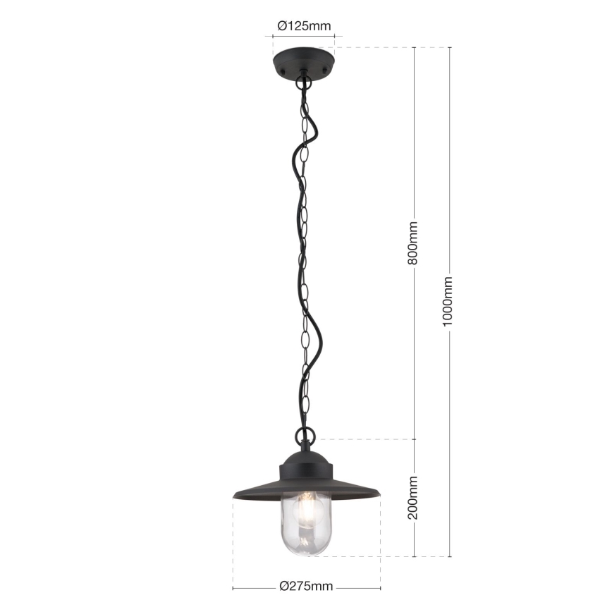 Buitenhanglamp EDWARD 1xE27/60W/230V IP44 antraciet