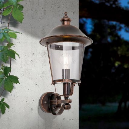 Buiten wandlamp KENZO 1xE27/100W/230V IP44 brons/patina