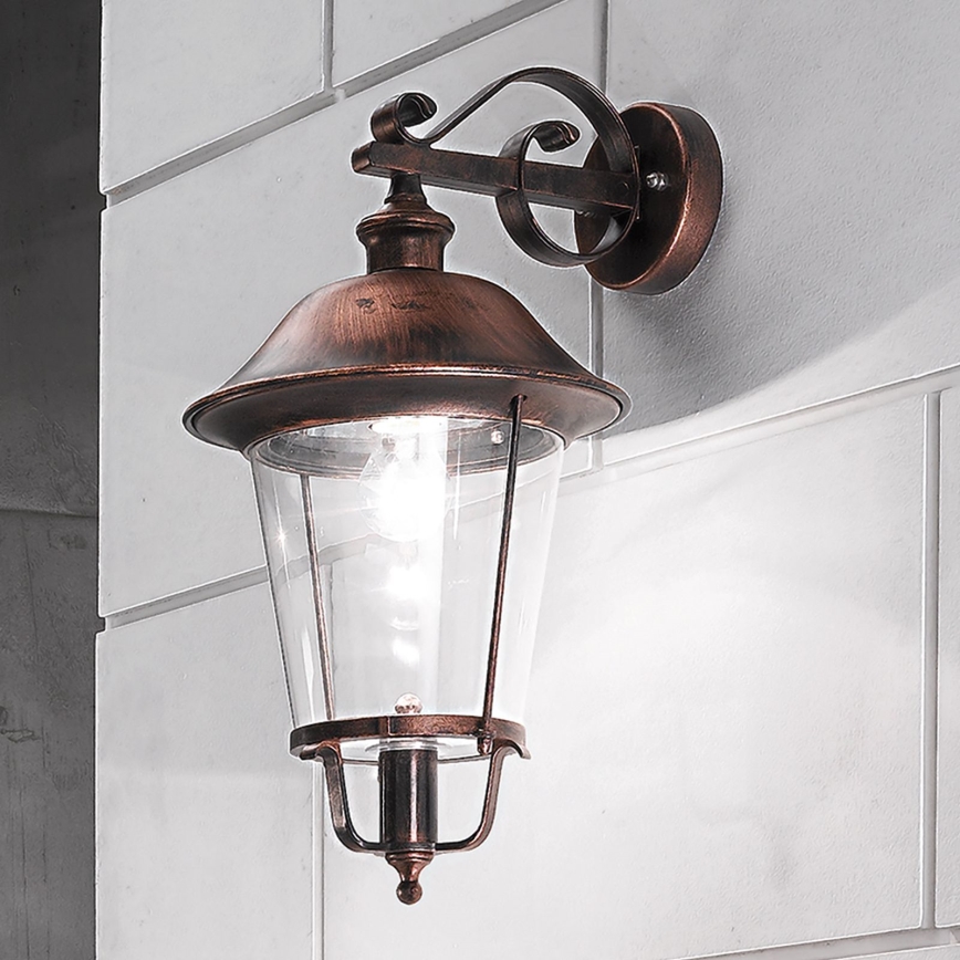 Buiten wandlamp KENZO 1xE27/100W/230V IP44 brons/patina
