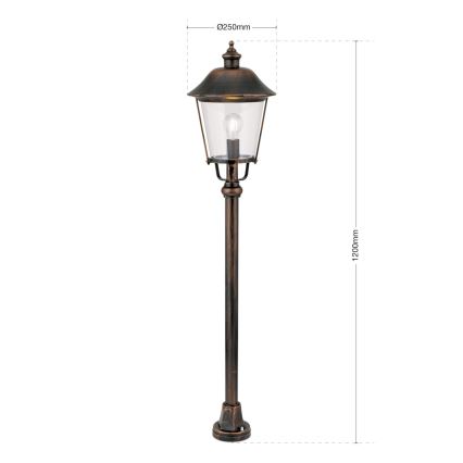 Buitenlamp KENZO 1xE27/100W/230V IP44 brons/patina