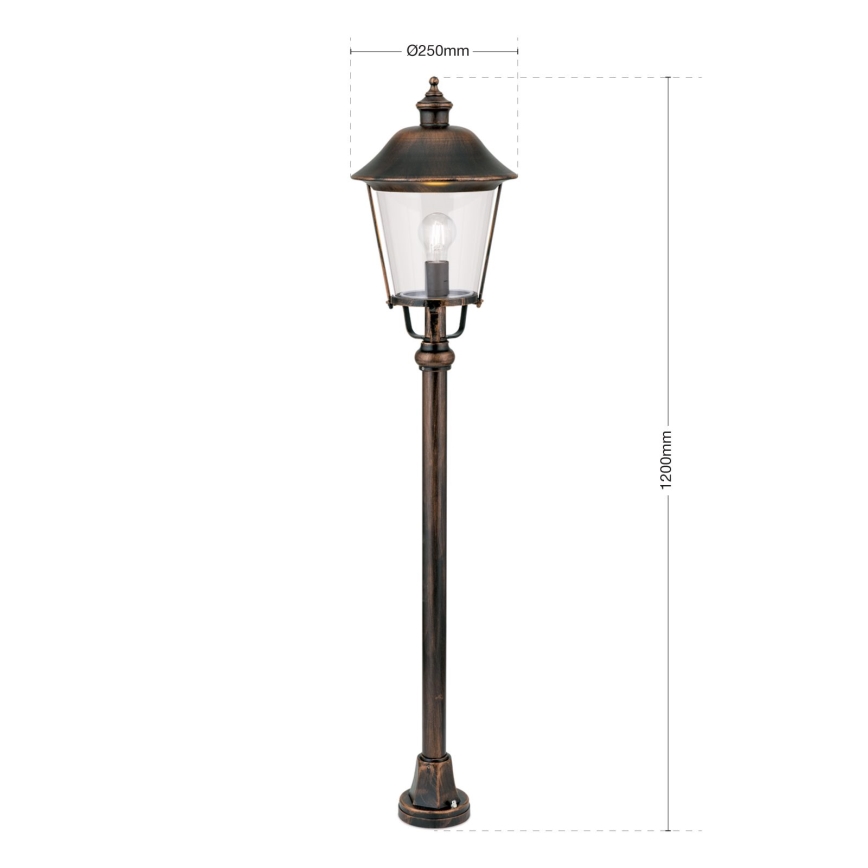 Buitenlamp KENZO 1xE27/100W/230V IP44 brons/patina