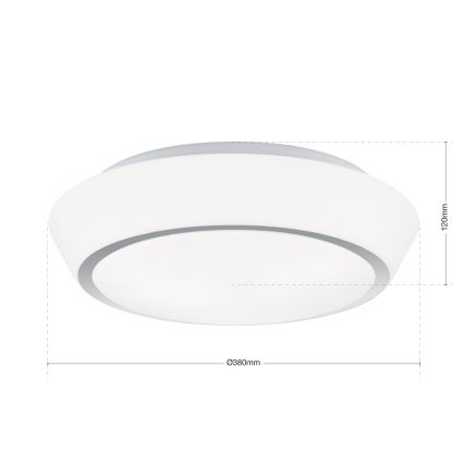 Plafondlamp voor badkamer TENA 3xE27/60W/230V Ø 38 cm IP44 wit