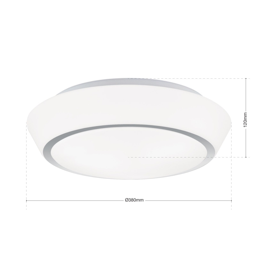 Plafondlamp voor badkamer TENA 3xE27/60W/230V Ø 38 cm IP44 wit