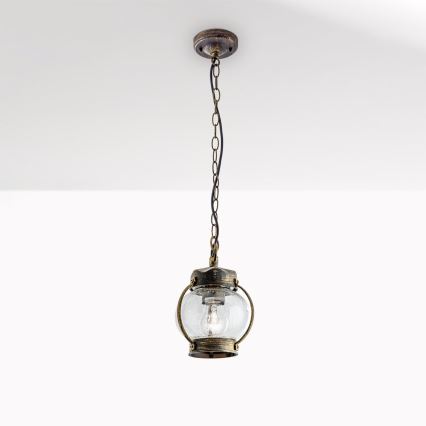 Buitenhanglamp TAVERNA 1xE27/60W/230V IP23 brons/patina