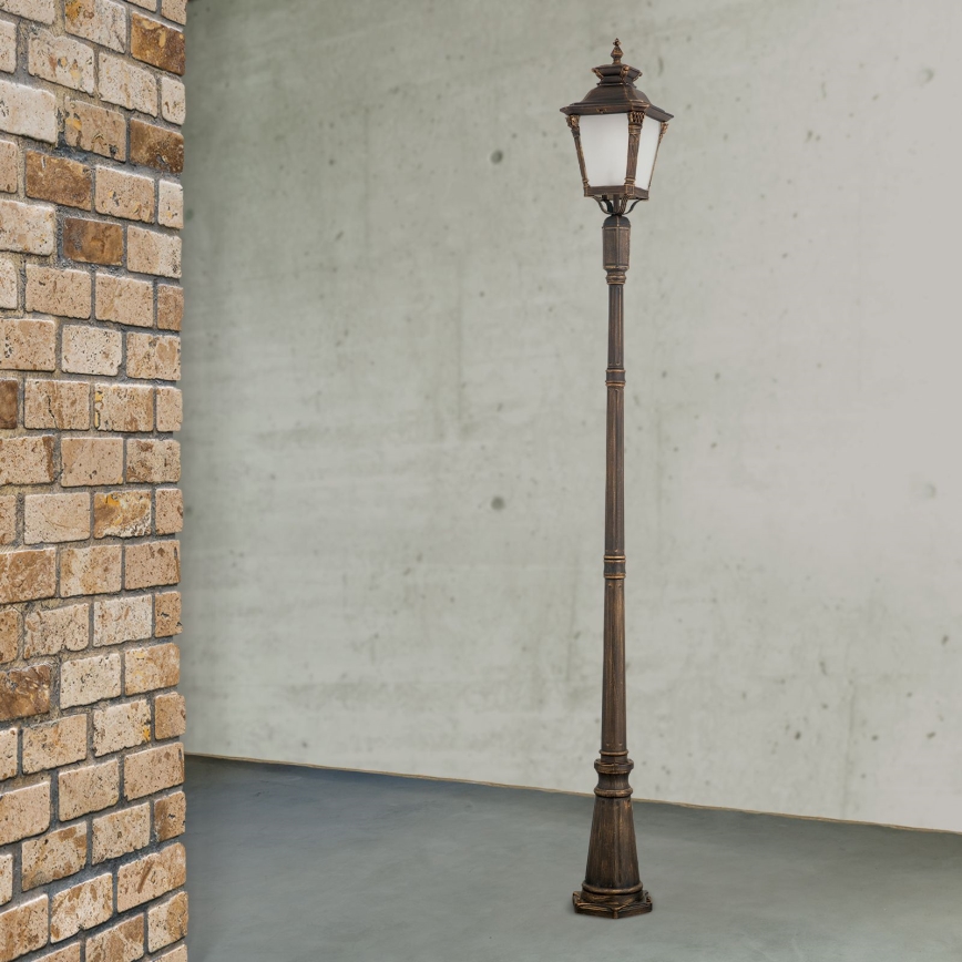 Buitenlamp AIKO 1xE27/60W/230V 240 cm IP23 brons/patina
