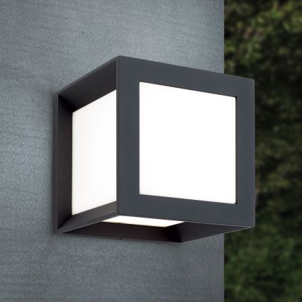 Buitenlamp HENRY 1xE27/15W/230V 16x16 cm IP44 antraciet