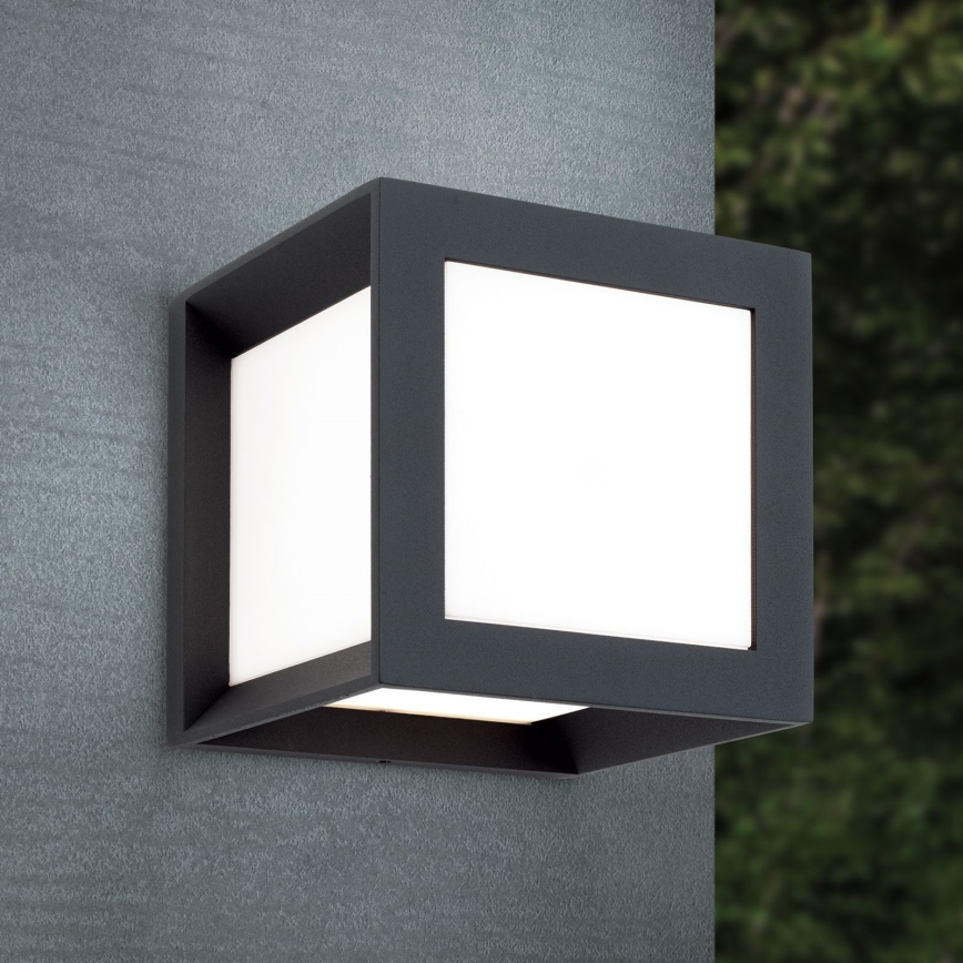 Buitenlamp HENRY 1xE27/15W/230V 16x16 cm IP44 antraciet