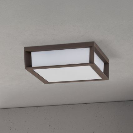 Buitenlamp HENRY 2xE27/15W/230V 26x26 cm IP44 bruin