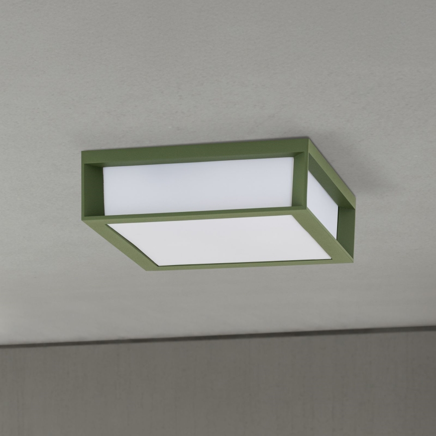Buitenlamp HENRY 2xE27/15W/230V 26x26 cm IP44 groen