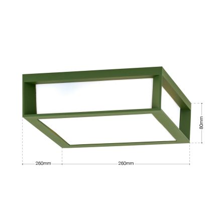 Buitenlamp HENRY 2xE27/15W/230V 26x26 cm IP44 groen