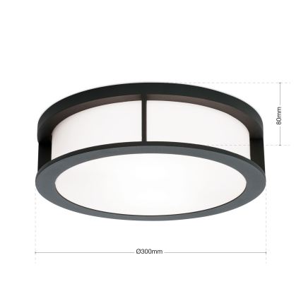 Buitenlamp HENRY 2xE27/15W/230V Ø 30 cm IP44 antraciet