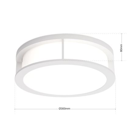 Buitenlamp HENRY 2xE27/15W/230V Ø 30 cm IP44 wit