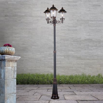 Buitenlamp KENZO 3xE27/100W/230V IP44 brons/patina