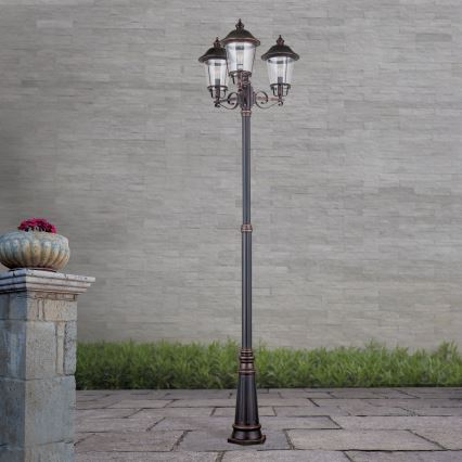 Buitenlamp KENZO 3xE27/100W/230V IP44 brons/patina