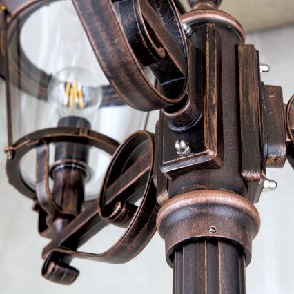 Buitenlamp KENZO 3xE27/100W/230V IP44 brons/patina