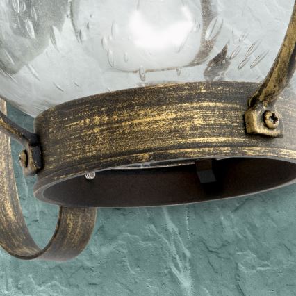 Buitenwandlamp TAVERNA 1xE27/60W/230V IP23 brons/patina