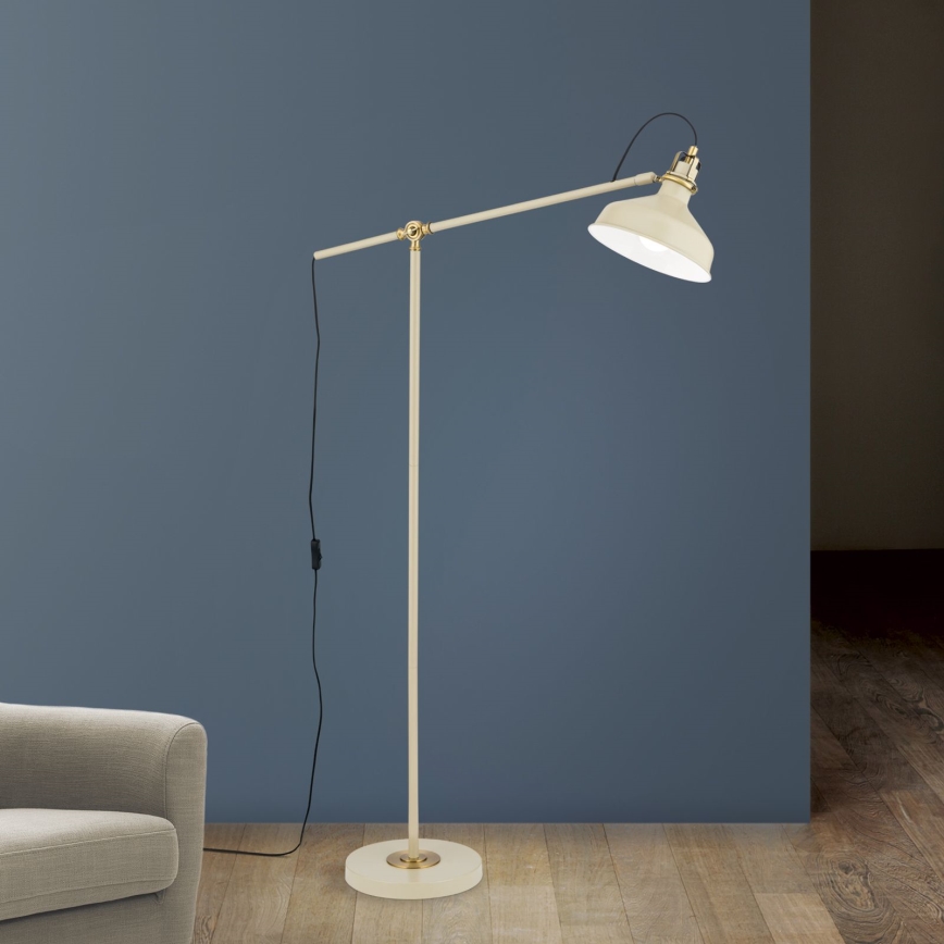 Staande Lamp SCHILLER 1xE27/40W/230V crème/brons