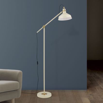 Staande Lamp SCHILLER 1xE27/40W/230V crème/brons