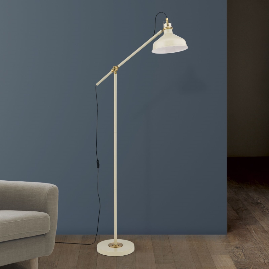 Staande Lamp SCHILLER 1xE27/40W/230V crème/brons