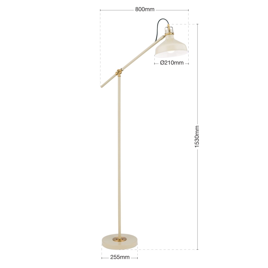 Staande Lamp SCHILLER 1xE27/40W/230V crème/brons