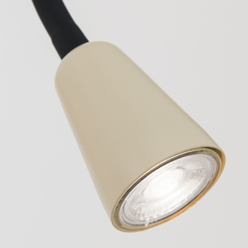 Dimbare flexibele wandlamp DOTTY 1xGU10/10W/230V beige/zwart