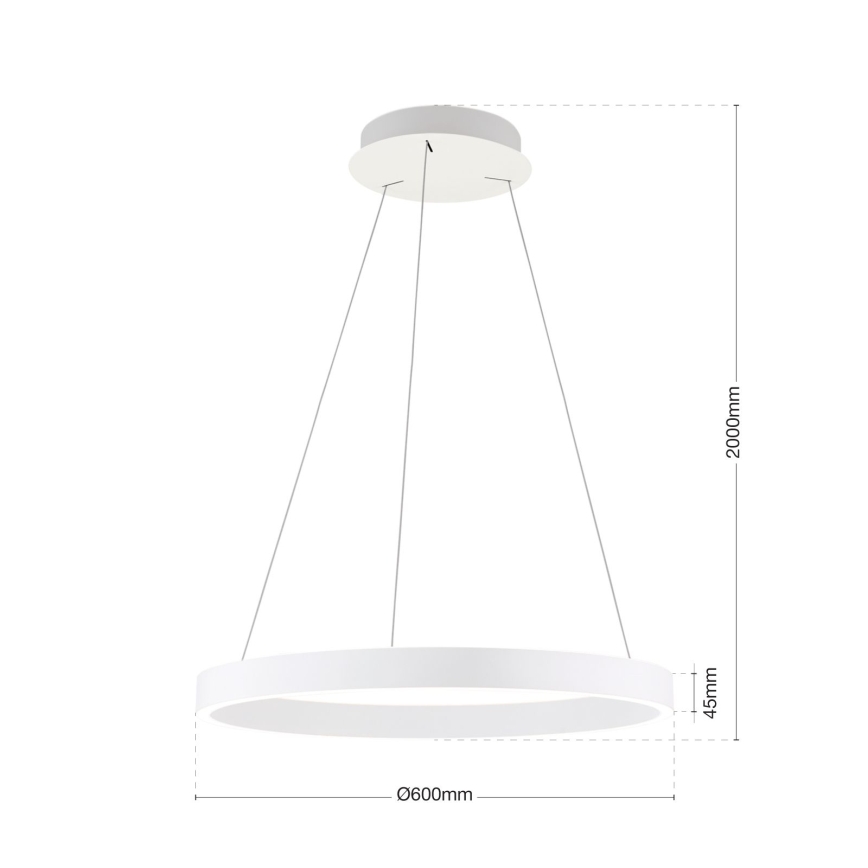 Orion - LED-dimbare hanglamp met kabel KOLK LED/60W/230V 2700/3000/4000K Ø 60 cm wit