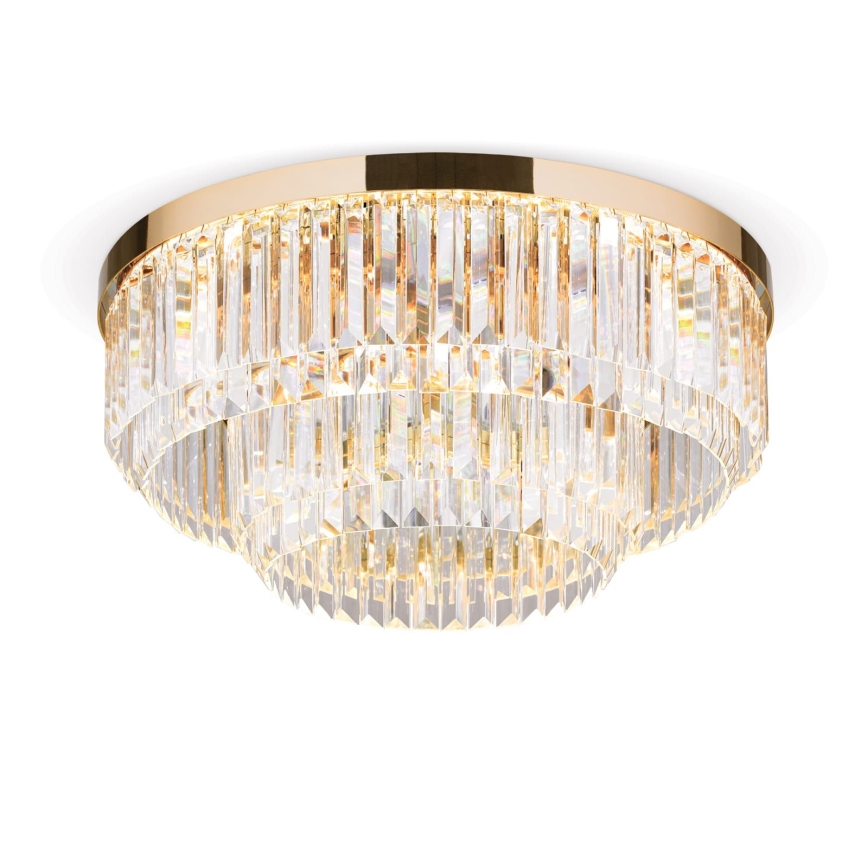 LED Dimbare kristallen plafondlamp PRISM LED/80W/230V diameter 55 cm 24K goud