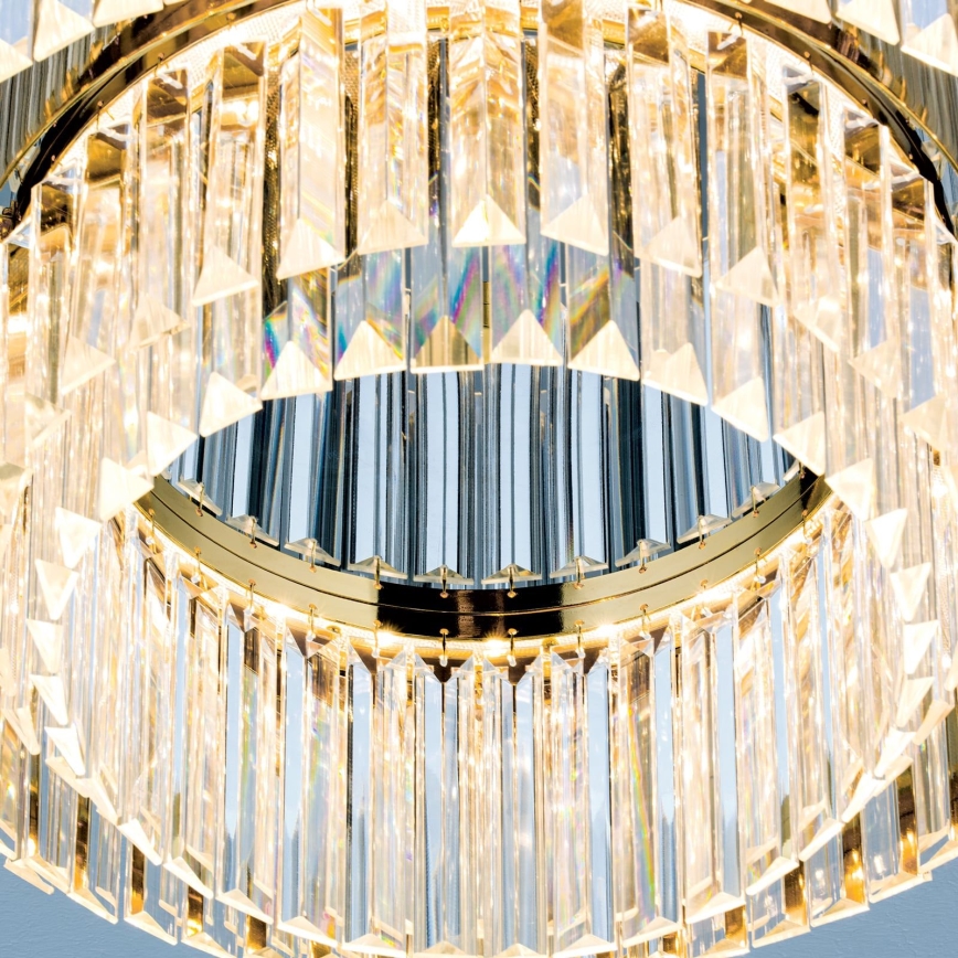 LED Dimbare kristallen plafondlamp PRISM LED/80W/230V diameter 55 cm 24K goud