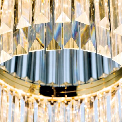 LED Dimbare kristallen plafondlamp PRISM LED/80W/230V diameter 55 cm 24K goud