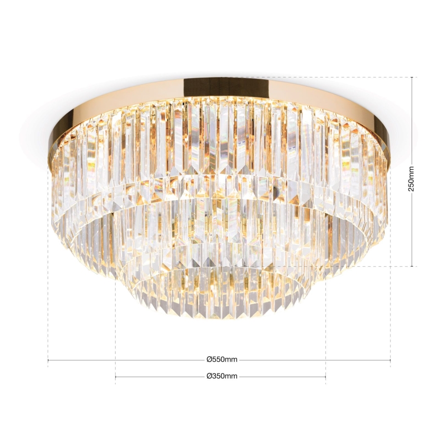 LED Dimbare kristallen plafondlamp PRISM LED/80W/230V diameter 55 cm 24K goud