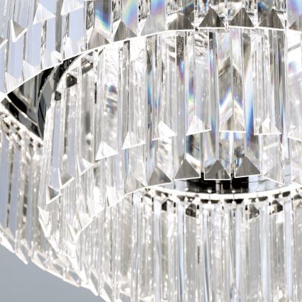 LED Dimbare kristallen plafondlamp PRISM LED/80W/230V diameter 55 cm glanzend chroom